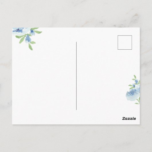 白黒ミニマルハッピーバースデーはがき ポストカード (裏面)