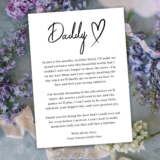 白黒ミニマルパパ妊娠発表 案内状