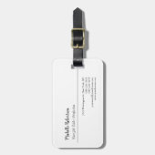 白黒ミニマルパーソナライズされた主義者 ラゲッジタグ (正面縦)