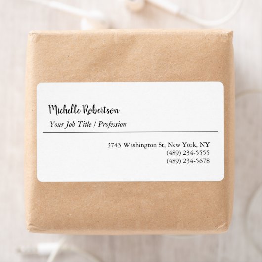 白黒ミニマルパーソナライズされた主義者 ラベル (インサイチュ)