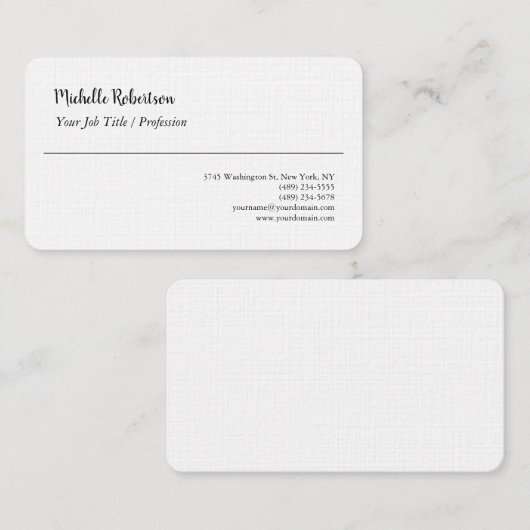 白黒ミニマルパーソナライズされた主義者 名刺 (正面/裏面)