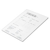 白黒ミニマルビジネス注文型枠 ノートパッド (アングル)