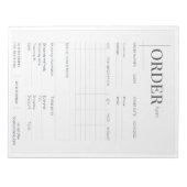 白黒ミニマルビジネス注文型枠 ノートパッド (正面)