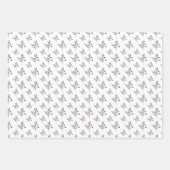 白黒ミニマルフローララッピングシート ラッピングペーパーシート (正面)