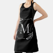 白黒ミニマルフローラ エプロン (インサイチュ)