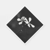 白黒ミニマルフローラ スタンダードランチョンナプキン (角)