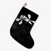 白黒ミニマルフローラ スモールクリスマスストッキング (正面 (吊り時))