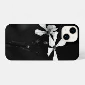 白黒ミニマルフローラ iPhoneケース (裏面横)