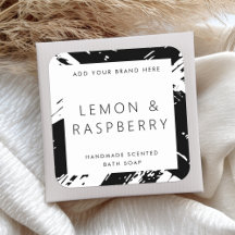 白黒ミニマルブッシュストローク製品ラベル