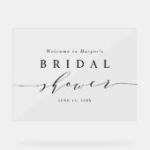 白黒ミニマルブライダルシャワーへようこそ アクリルサイン (正面)