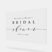 白黒ミニマルブライダルシャワーへようこそ アクリルサイン (傾斜)