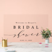 白黒ミニマルブライダルシャワーへようこそ アクリルサイン (ウェディング)