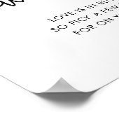 白黒ミニマルブライダルシャワーフラワーバー ポスター (角)