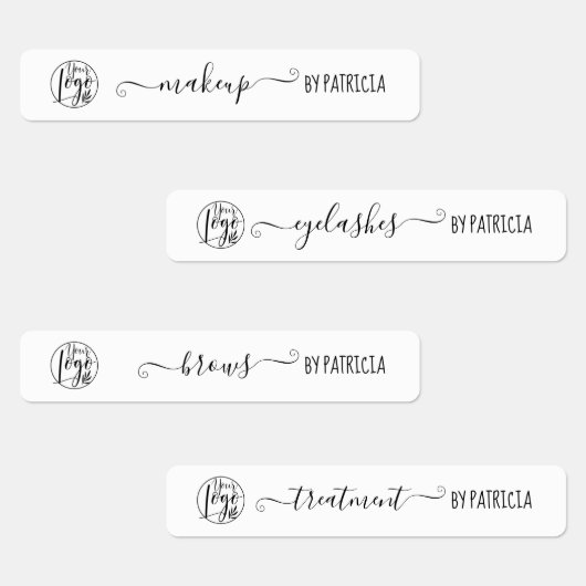 白黒ミニマルブランディングロゴメイクアップ ラベル (グループ)
