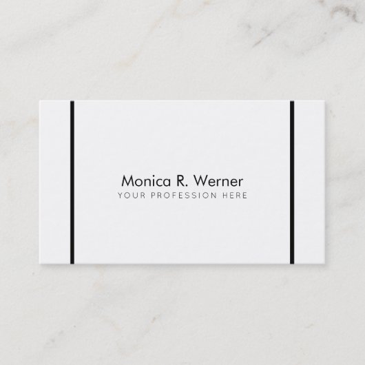 白黒ミニマルプロフェッショナル モダン 名刺 (正面)