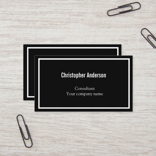 白黒ミニマルプロフェッショナル 企業の 名刺 (正面/裏面インサイチュ)