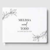 白黒ミニマルミニマル枝結婚葉 ゲストブック (正面)