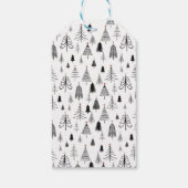 白黒ミニマルメリークリスマスツリーギフトラベル ギフトタグ (裏面)