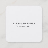 白黒ミニマルモダンプロフェッショナルシンプル スクエア名刺 (正面)