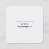 白黒ミニマルモダンプロフェッショナルシンプル スクエア名刺 (裏面)