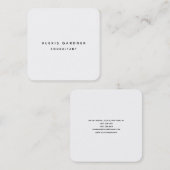 白黒ミニマルモダンプロフェッショナルシンプル スクエア名刺 (正面/裏面)