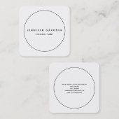 白黒ミニマルモダンプロフェッショナル平野 スクエア名刺 (正面/裏面)