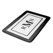 白黒ミニマルモダンモノグラムの バスマット (アングル)