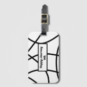 白黒ミニマルモダンモノグラムの ラゲッジタグ (正面縦)
