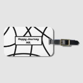 白黒ミニマルモダンモノグラムの ラゲッジタグ (正面横)