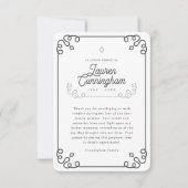 白黒ミニマルモダンリストのシンプル葬儀 サンキューカード (正面)