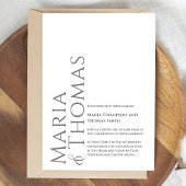 白黒ミニマルモダンリストシンプル 招待状