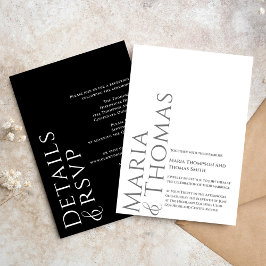 白黒ミニマルモダンリストシンプル 招待状