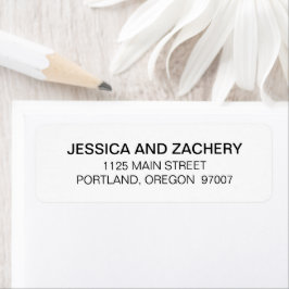 白黒ミニマルモダンリストフォント結婚ズ ラベル