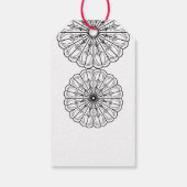 白黒ミニマルモダンリストフローラ ギフトタグ (裏面)