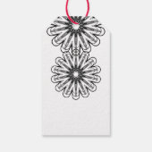 白黒ミニマルモダンリストフローラ ギフトタグ (裏面)