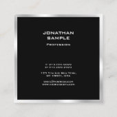 白黒ミニマルモダンリストプロフェッショナル スクエア名刺 (裏面)