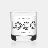 白黒ミニマルモダンリストプロモ ウイスキーグラス (正面)