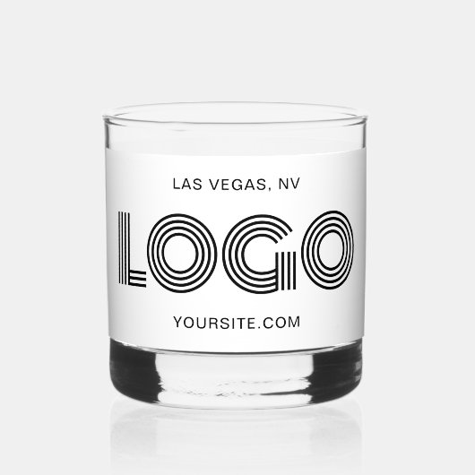 白黒ミニマルモダンリストプロモ ウイスキーグラス (正面)