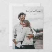 白黒ミニマルモダンリスト結婚式招待状 招待状 (裏面)