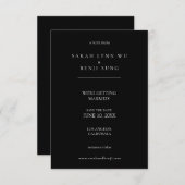 白黒ミニマルモダンリスト セーブザデート (正面/裏面)