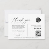 白黒ミニマルモダン主義ビジネス サンキューカード (正面)