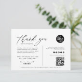 白黒ミニマルモダン主義ビジネス サンキューカード (スタンド正面)