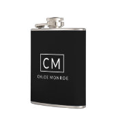 白黒ミニマルモダン主義モノグラム名 フラスク (左)