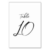 白黒ミニマルモダン結婚書道 テーブルナンバー (裏面)