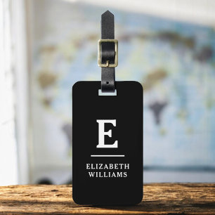 白黒ミニマルモノグモダンラム ラゲッジタグ