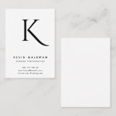 白黒ミニマルモノグラムスタイリッシュ 名刺 (正面/裏面)