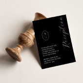 白黒ミニマルモノグラム結婚披露宴 エンクロージャーカード