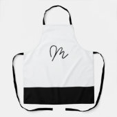 白黒ミニマルモノグラム エプロン (正面)