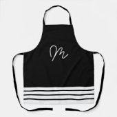 白黒ミニマルモノグラム エプロン (正面)