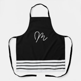 白黒ミニマルモノグラム エプロン